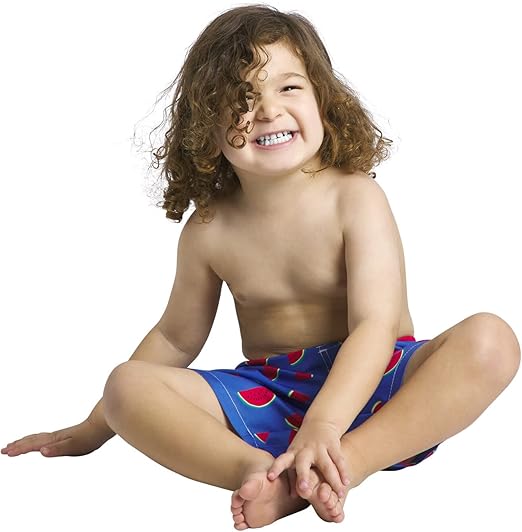 Adorable Toddler Boys' Swim Trunks with Watermelon Print