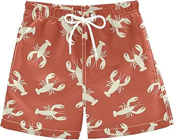 Vibrant Lobster & Crawfish Toddler Swim Trunks