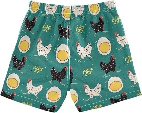 Toddler Boys' Chicken Print Swim Trunk