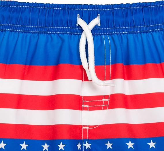 Adorable Toddler Boys' Swim Trunks with Americana Print