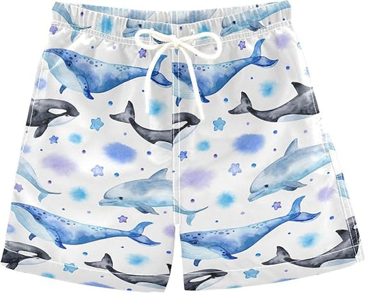 Toddler Boys Dolphin & Orca Swim Trunks