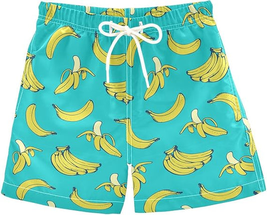 Toddler Boys Swim Trunks with Banana Print