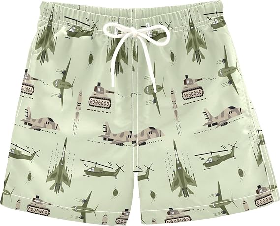 Toddler Military Vehicle Swim Trunks