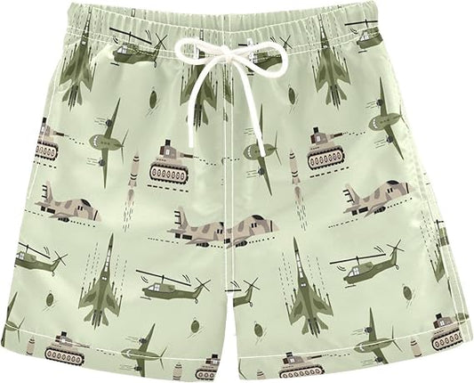 Toddler Military Vehicle Swim Trunks