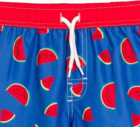 Adorable Toddler Boys' Swim Trunks with Watermelon Print