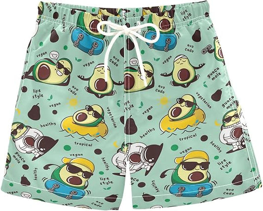 Avocado Splash Toddler Swim Trunks