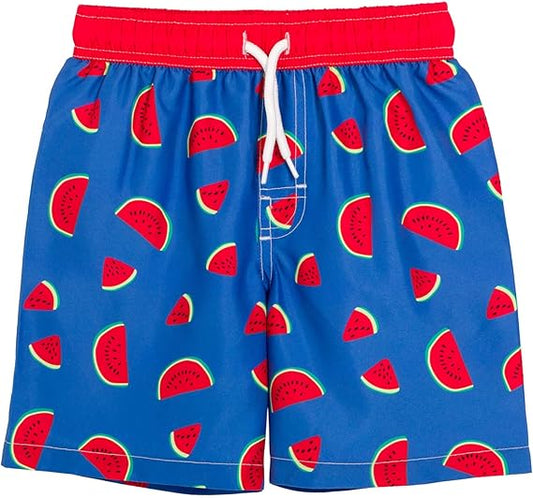 Adorable Toddler Boys' Swim Trunks with Watermelon Print